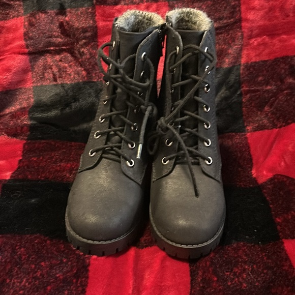 Soda Women Chunky High Heel Combat Army Riding Boot Booties Lug Black Size 7 - Picture 5 of 8